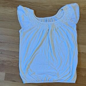 LOFT Cream Woven Neckline Blouse